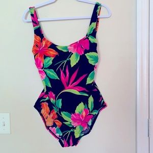 Speedo Black Floral One-Piece Swimsuit